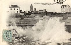 The Borough in Batz CPA a wave against the pier