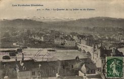 CPA Pau the district of July 14th seen of the castle