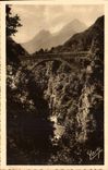 The Pyrenees CPA St Saver les Bains Napoleon Bridge with the top of Gave