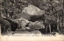 CPA Fontainebleau the drill Chauvet Mount the rock which stirs up
