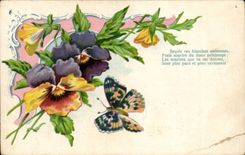 CPA Phantasie bluht Schmetterlings-Schmetterling