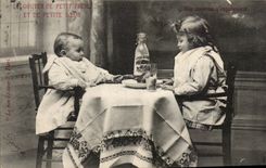 CPA Phantasie-Kinder zum sie zu schmecken kleiner Bruder und kleine Schwester