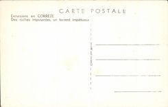 CPA Excursions in Correze Of the imposing rocks an impetuous torrent