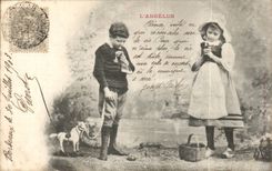 CPA Phantasie-Kinder der Angelus