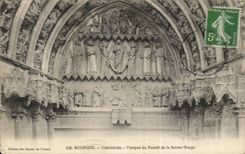 CPA Bourges KathedraleTympanum des Gatters Sainte der Jungfrau