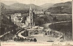 CPA Lourdes Basilica and rosary