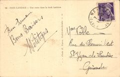 CPA With the country landais a road in the drill landaise