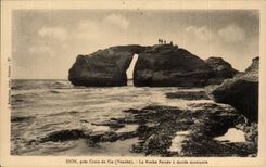 CPA Sion Abschluss Croix de Vie der gebohrte Felsen hat steigende Gezeiten