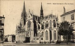 CPA Nancy Eglise Saint Epvre et place des Dames