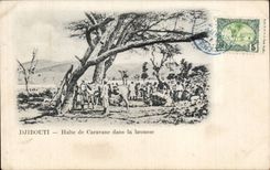 CPA Dimensions of Somalis Djibouti Halte of caravan in the bush