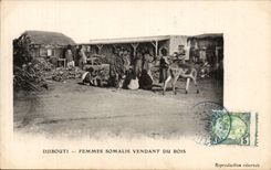 CPA Dimensions of Somalis Djibouti Femmes Somalis selling of wood