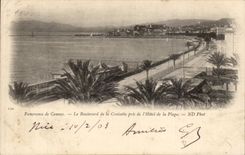 CPA Panorama of Cannes the boulevard of the Small cross taken of the hotel of the beach