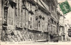 Lisieux CPA Landsitz des Salamander-Details der Skulpturen