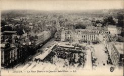 Lisieux CPA der Thiers Platz und die Bezirk Str wunschen