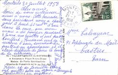 Villefranche de Rouergue CPSM Places Notre Dame Maison of the poet spititualist Charles de Pomairols