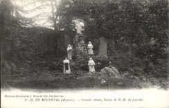 CPA ND of Bonneval Large ND fence Statue of Lourdes