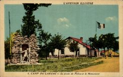 CPA Camp of Larzac the police station and the monument