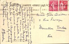 CPA Dam Sarrans the dam of the road which passes at the top