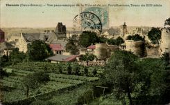 CPA Thouars Panoramic View of the city and its fortifications Tours of 13th