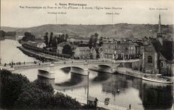 CPA Sens Panoramic View of the bridge and the island of Yonne On the right the church Saint Maurice