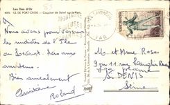 CPA Ile de Port Cros Coucher de soleil sur le port