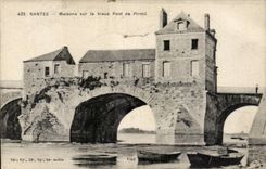 Nantes CPA Houses on the old bridge of Pirmil