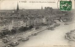 CPA Nantes quays of the city taken of the transporter