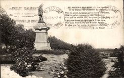 CPA Ancenis the public garden and Statue Joachim of Bellay