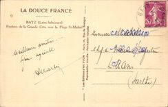 CPA Borough of Batz Rocks of the great dimension towards the beach St Michel