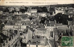 Chateaubriant CPA Panoramic View taken of the bell-tower of St Nicolas