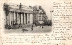 CPA Nantes the theater and the street Crebillon