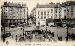 CPA Nantes Places Royal and street Crebillon