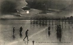CPA La Baule the pier and the beach Night effect