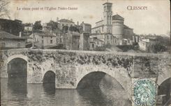 CPA Clisson the old bridge and the Notre Dame church