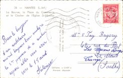 CPA Nantes the Stock Exchange the place of the trade and the bell-tower of the church St Nicolas