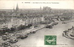 Nantes CPA quays and the city taken of the transporter