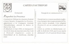 REPRODUCTION Transatlantic liners Provence Boat boat