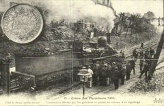 REPRODUCTION Burdens with the railwaymen 1910 Engine detelee by the Train strikers