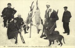 REPRODUCTION Chamonix Mont Blanc Une jolie chasse au chamois Hunting