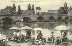 Moret REPRODUCTION on Loing the bridge and the washerwomen washerwomen
