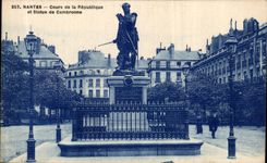 CPA Nantes Course of the Republic and Statue of Cambronne