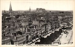 Nantes CPA Panorama towards the churches taken of the transporter