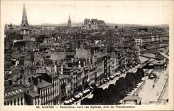 Nantes CPA Panorama towards the church taken of the transporter