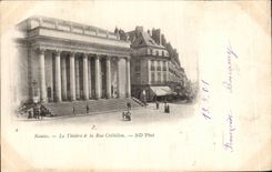 CPA Nantes the theater and the street Crebillon