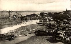 CPA Saint Brevin Fischen mit der Segelnadel auf den Felsen mit dem Punkt von Midin