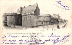 CPA Nantes the chaetau seen from of the station