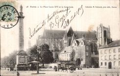 CPA Nantes the place Louis XVI and the cathedral