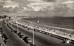 CPA Baule View of the beach towards Pornichet