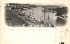 Nantes CPA Panorama of the Loire and the quays