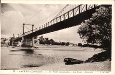 Ancenis CPA the suspended bridge At the Ancenis bottom